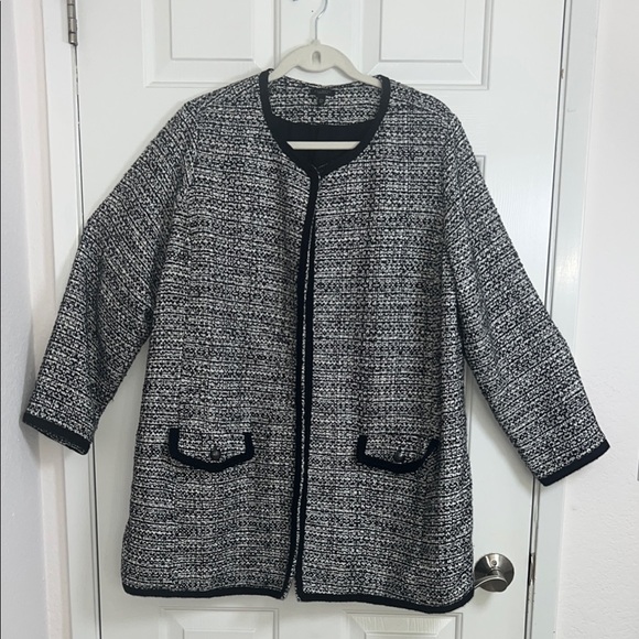 Talbots Black and White Blazer with‎ Tweed Texture Size 2Xp - Picture 1 of 7